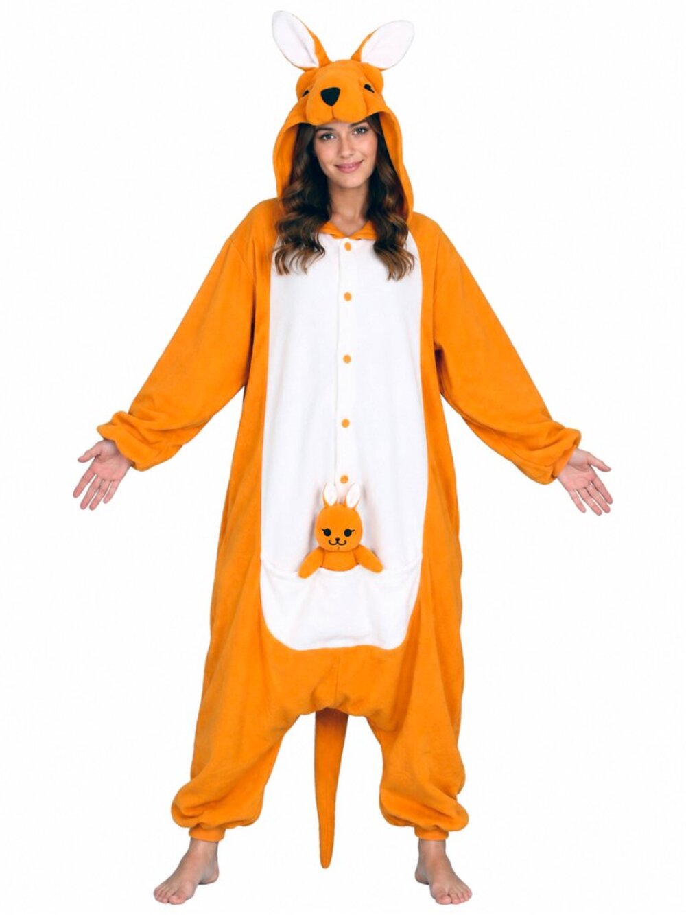 Premium Plush Kangaroo Kigurumi Unisex Onesie Pajamas Halloween Costume Cosplay